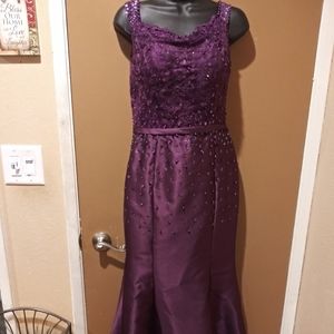 B2 Bridesmaid Wedding Prom Formal Royal Purple Ball Gown Dress waist 26"